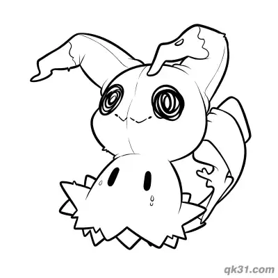 Free printable Lost Direction Mimikyu Pokemon Coloring Page coloring page