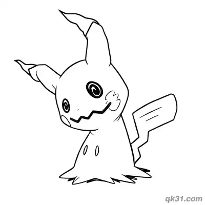 Free printable Simple Printable Mimikyu Pokemon Coloring Page coloring page