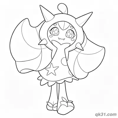 Free printable Ogerpon Elegant Standing Coloring Page coloring page