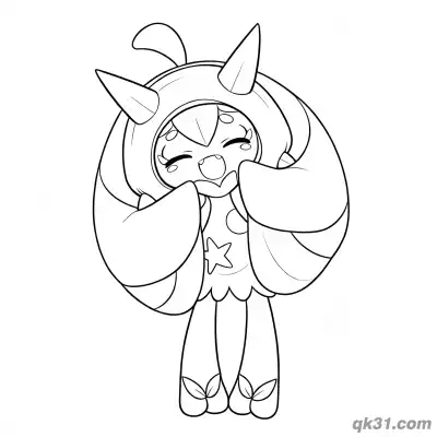Free printable Ogerpon Happy Hug Face Coloring Page coloring page