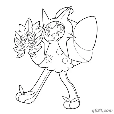 Free printable Ogerpon Masked Battle Stance Coloring Page coloring page
