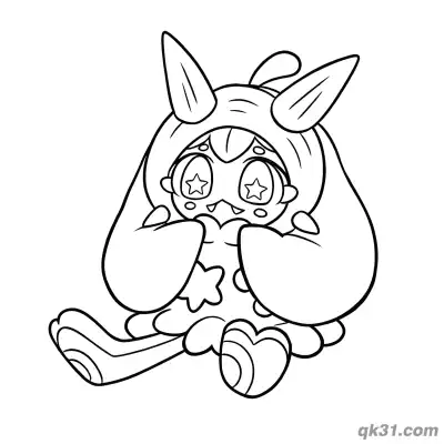 Free printable Cute Ogerpon Sitting Coloring Page coloring page