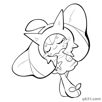 Free printable Ogerpon Stretching Relaxing Coloring Page coloring page