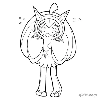 Free printable Surprised Cute Ogerpon Coloring Page coloring page