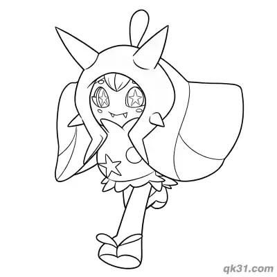 Free printable Ogerpon Walking Coloring Page coloring page