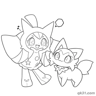 Free printable Ogerpon with Companion Coloring Page coloring page