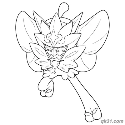 Free printable Teal Mask Ogerpon Battle Coloring Page coloring page