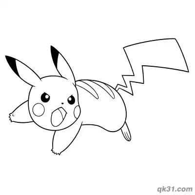 Free printable Action Pikachu Pokémon Coloring Page Printable coloring page