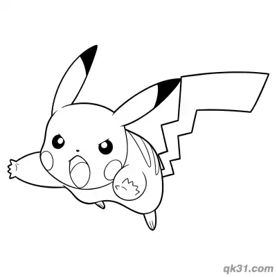 Free printable Charging Pikachu Pokémon Coloring Page Printable coloring page