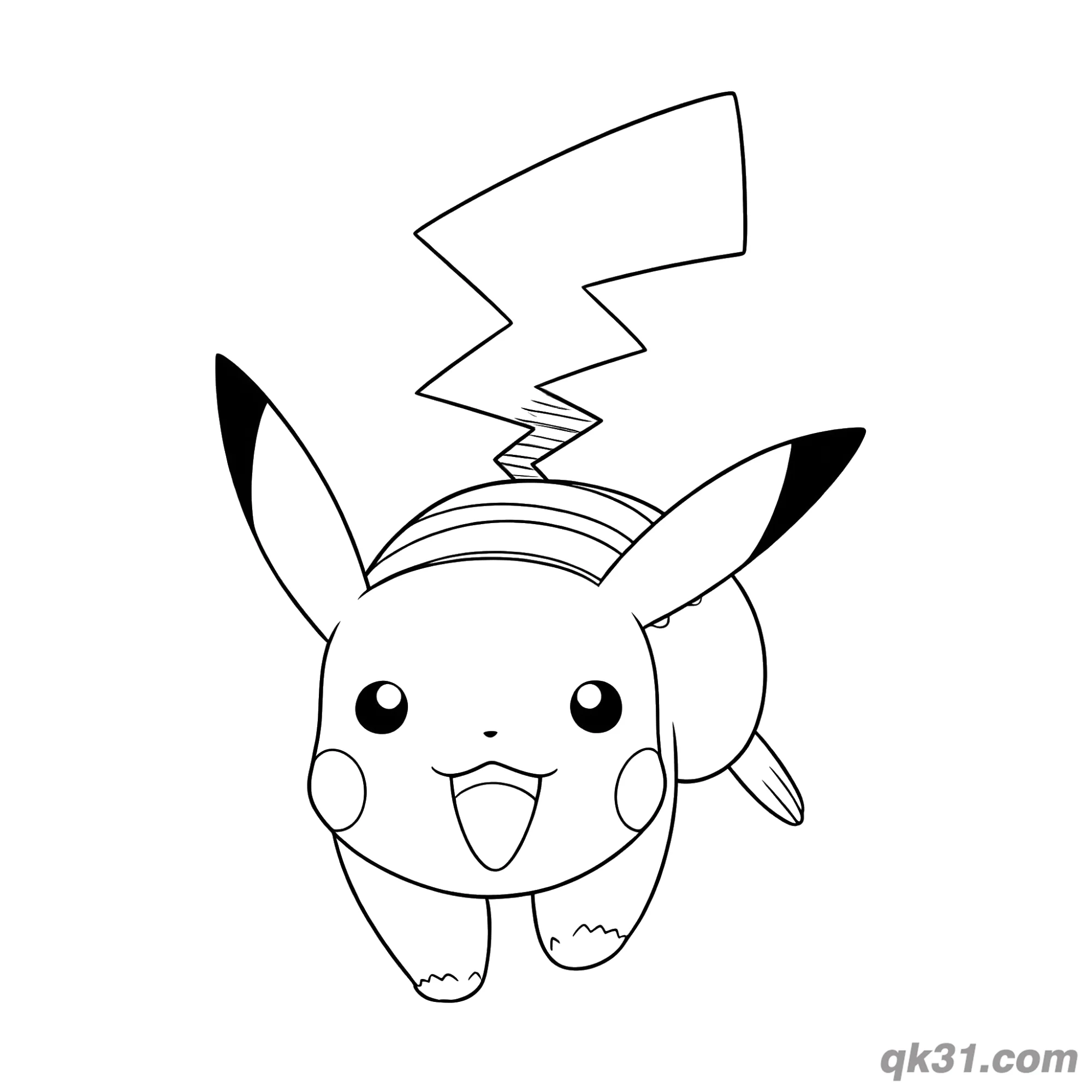 Cute Baby Pikachu Running Coloring Pages – Free Printable Coloring Page for Kids and Adults