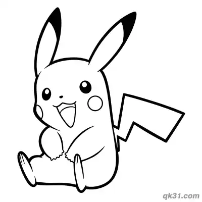 Free printable Cute Baby Pikachu Sitting Easy Coloring Pages coloring page