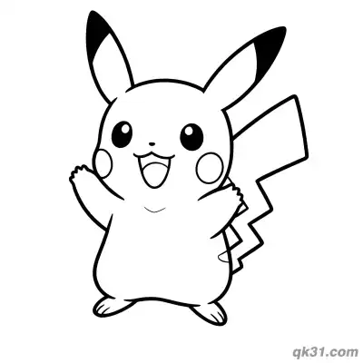 Free printable Cute Cheering Pikachu Pokémon Coloring Pages Printable coloring page