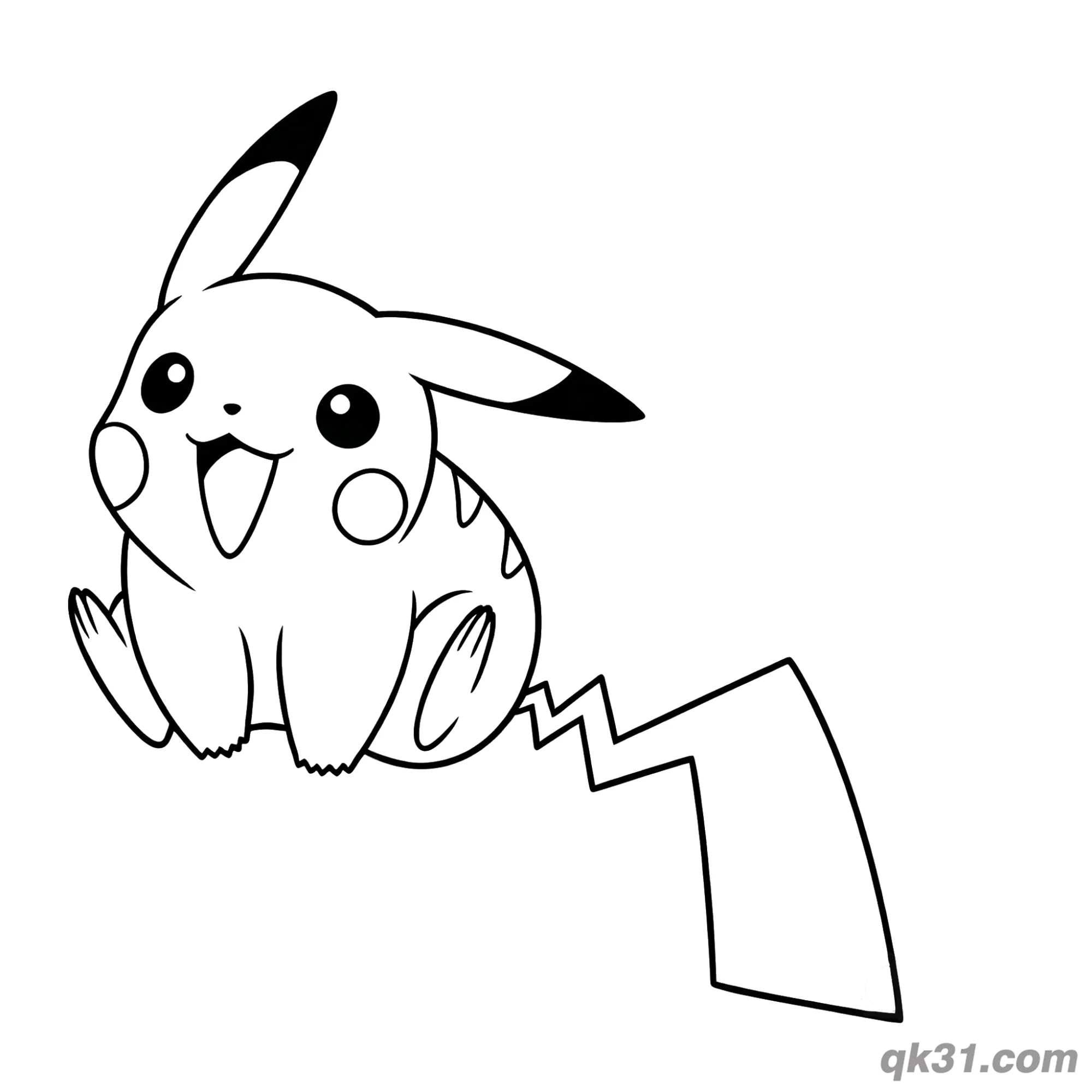 Cute Pikachu Coloring Pages Printable PDF – Free Printable Coloring Page for Kids and Adults