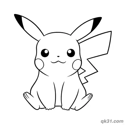 Free printable Cute Sitting Pikachu Easy Coloring Pages Printable coloring page