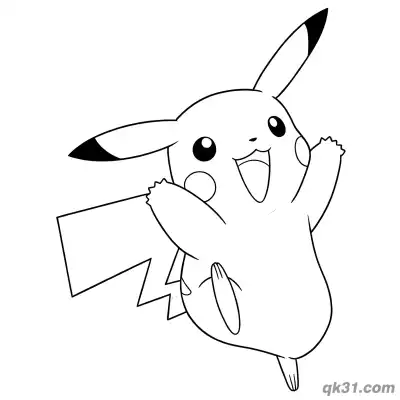 Free printable Excited Cheering Pikachu Coloring Pages Printable coloring page