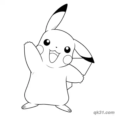 Free printable Excited Cute Cheering Pikachu Coloring Pages Printable coloring page
