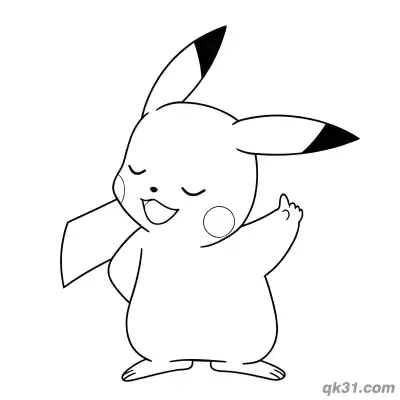Free printable Happy Dancing Pikachu Pokémon Coloring Pages coloring page