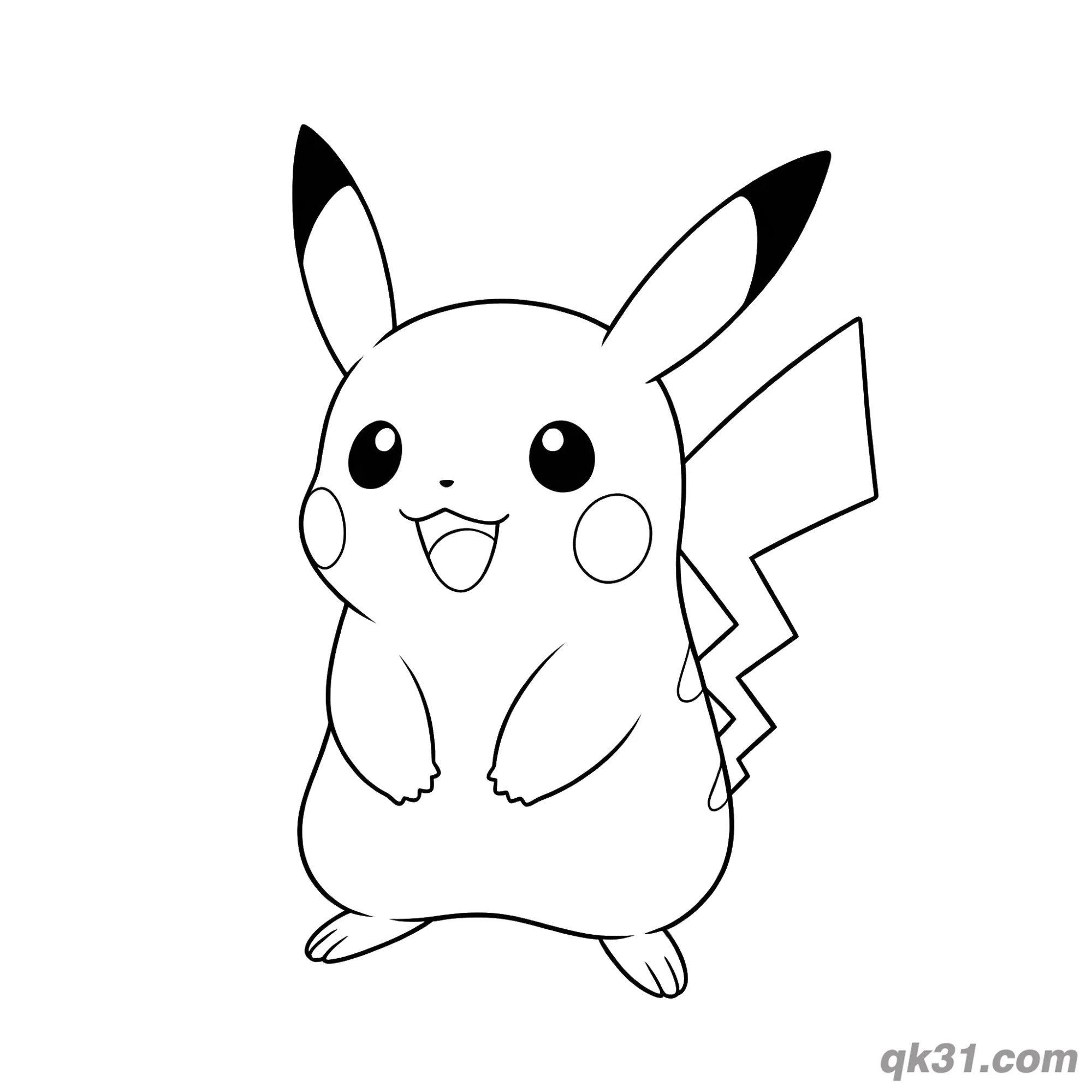 Nervous Pikachu with Sweat Drop Coloring Page Printable – Free Printable Coloring Page for Kids and Adults