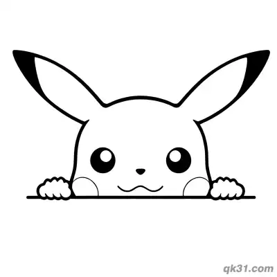 Free printable Peeking Cute Pikachu Coloring Pages coloring page