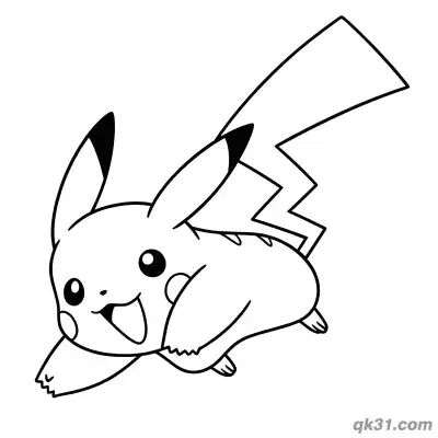 Free printable Running Pikachu Pokémon Easy Coloring Pages coloring page