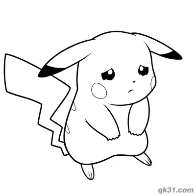 Free printable Sad Little Pikachu Coloring Page Printable coloring page