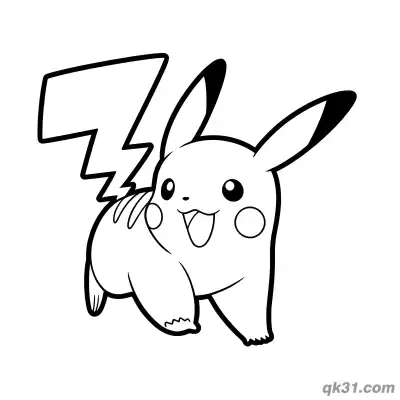 Free printable Side View Running Pikachu Coloring Pages Printable PDF coloring page