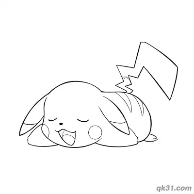 Free printable Sleeping Pikachu Coloring Page Printable coloring page