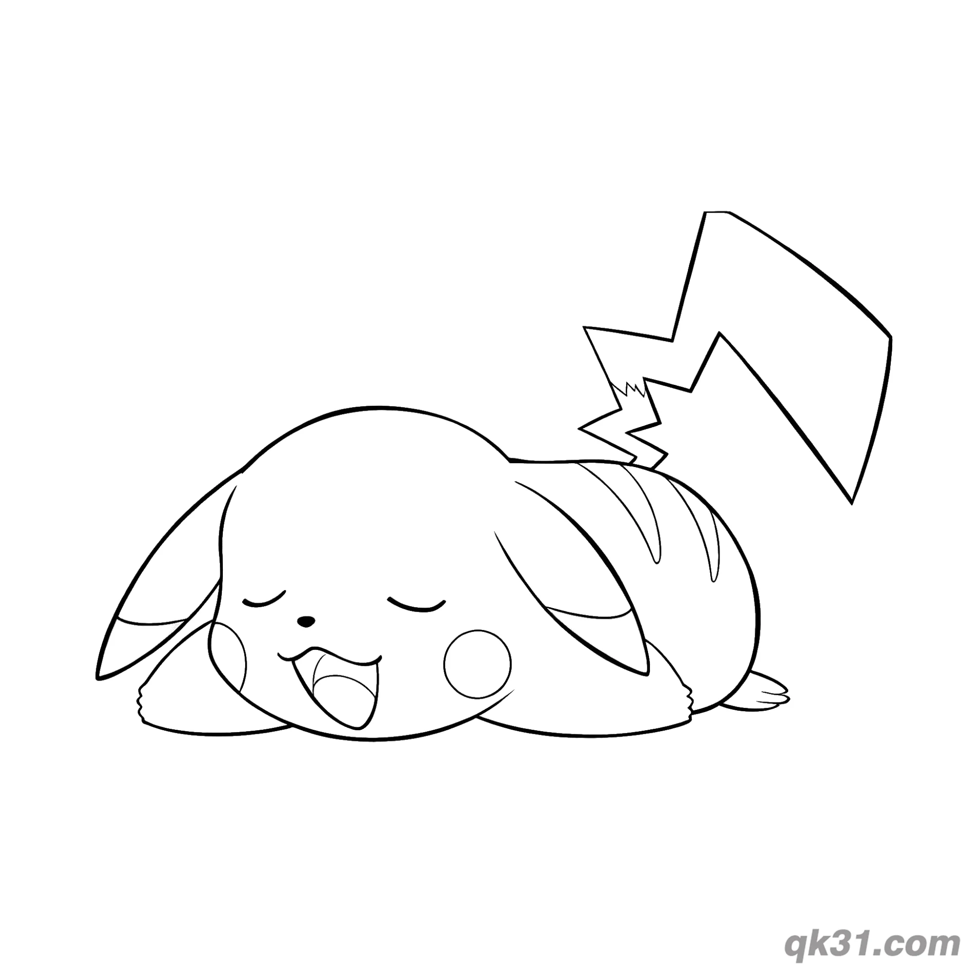 Sleeping Pikachu Coloring Page Printable – Free Printable Coloring Page for Kids and Adults