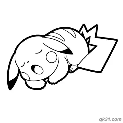 Free printable Sleepy Tired Pikachu Coloring Pages Printable PDF coloring page