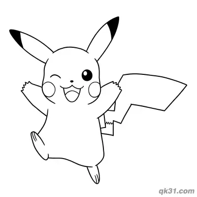 Free printable Winking and Waving Baby Pikachu Coloring Pages coloring page