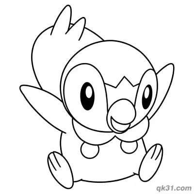 Diving Piplup Sprinting Coloring Page