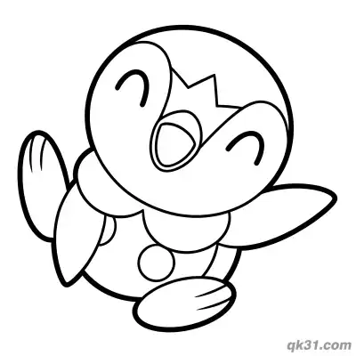 Laughing Piplup Head Tilt Coloring Page
