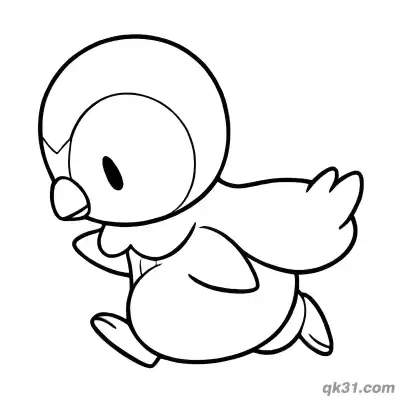 Minimalist Running Piplup Coloring Page