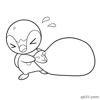Piplup Dragging Large Bag Coloring Page