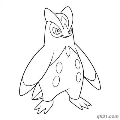 Prinplup Calm Side Profile Coloring Page