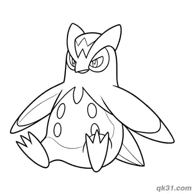 Prinplup Sitting Pose Coloring Page