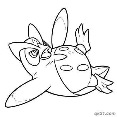 Prinplup Sliding on Belly Coloring Page