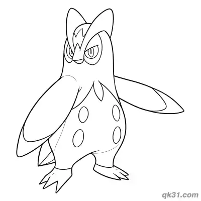 Prinplup Stepping Side View Coloring Page