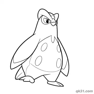 Prinplup Walking Front View Coloring Page