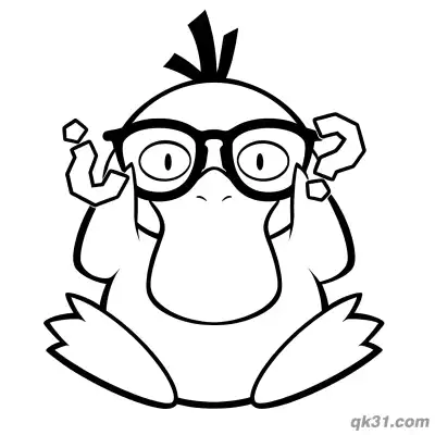 Free printable Adjusting Eyeglasses Psyduck Coloring Page coloring page