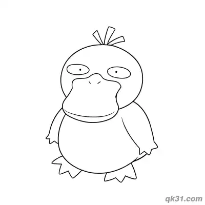 Free printable Calm Standing Psyduck Coloring Page coloring page