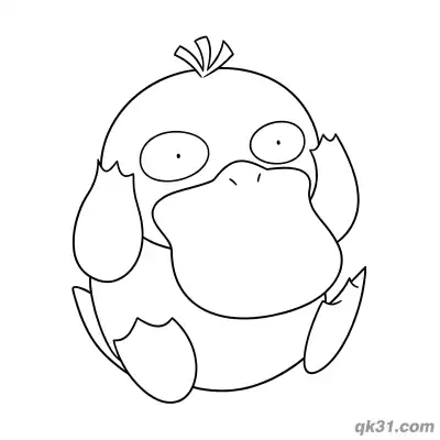 Free printable Sitting Dazed Psyduck Coloring Page coloring page