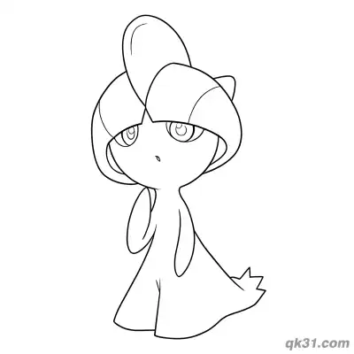 Free printable Ralts with Big Sad Eyes Coloring Page coloring page
