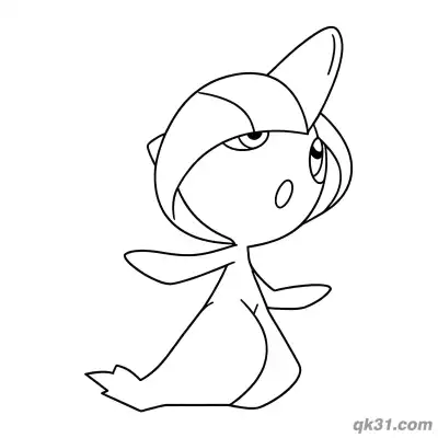 Free printable Curious Look Ralts Coloring Page coloring page