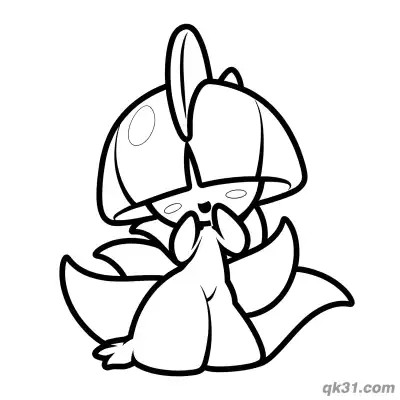Free printable Cute Sitting Ralts Coloring Page coloring page