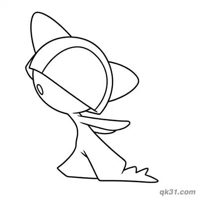 Free printable Side View Flying Ralts Coloring Page coloring page