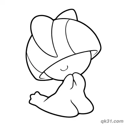Free printable Sleeping Ralts Eyes Closed Coloring Page coloring page