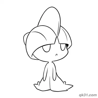 Free printable Standing Calm Ralts Coloring Page coloring page