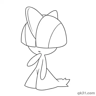 Free printable Standing Side Profile Ralts Coloring Page coloring page
