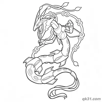 Free printable Mega Rayquaza Pokemon Orb Aura Coloring Page coloring page